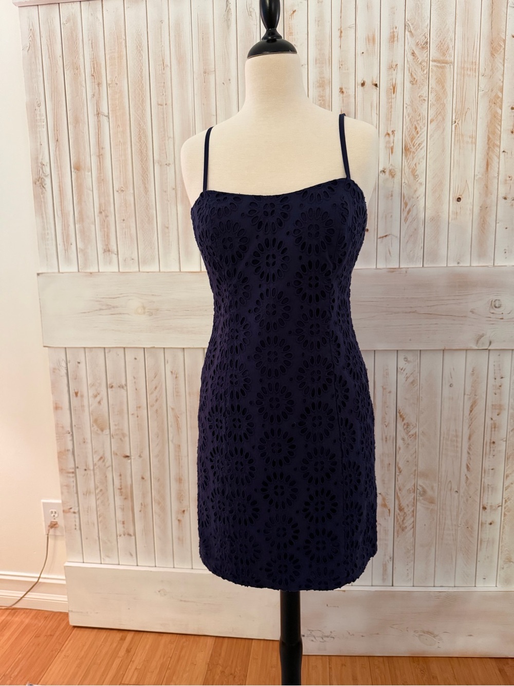 Lilly Pulitzer Navy Eyelet Spaghetti Strap Dress NWT